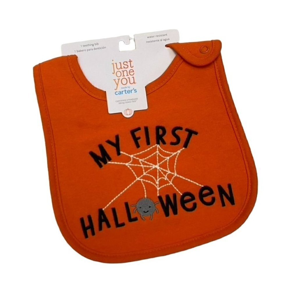 Carter's My Fist Halloween Teething Bib Spiderweb